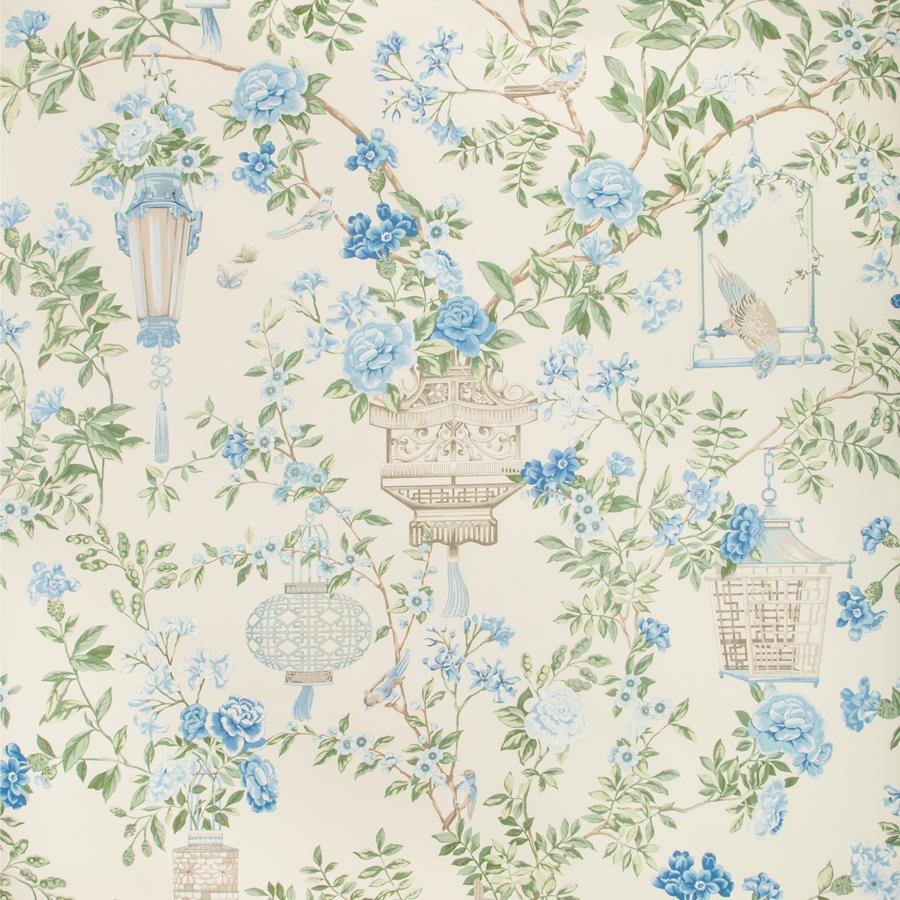 Sample P8019118.153.0 Jardin Fleuri Multi Color Chinoiserie Brunschwig and Fils Wallpaper