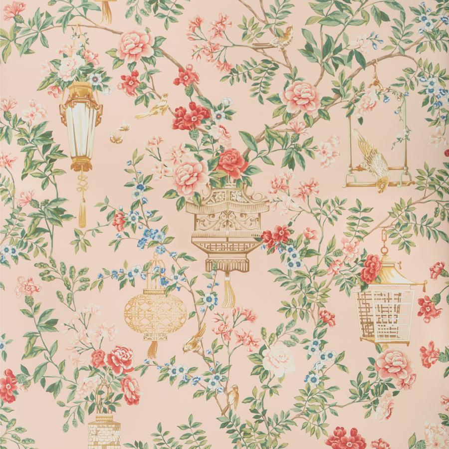 Sample P8019118.177.0 Jardin Fleuri Multi Color Chinoiserie Brunschwig and Fils Wallpaper
