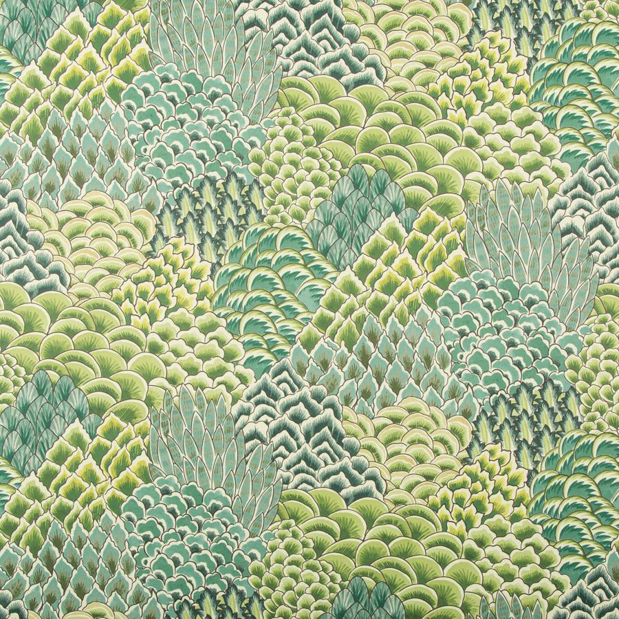 Sample P8020104.33.0 Katibi Green Floral Brunschwig and Fils Wallpaper