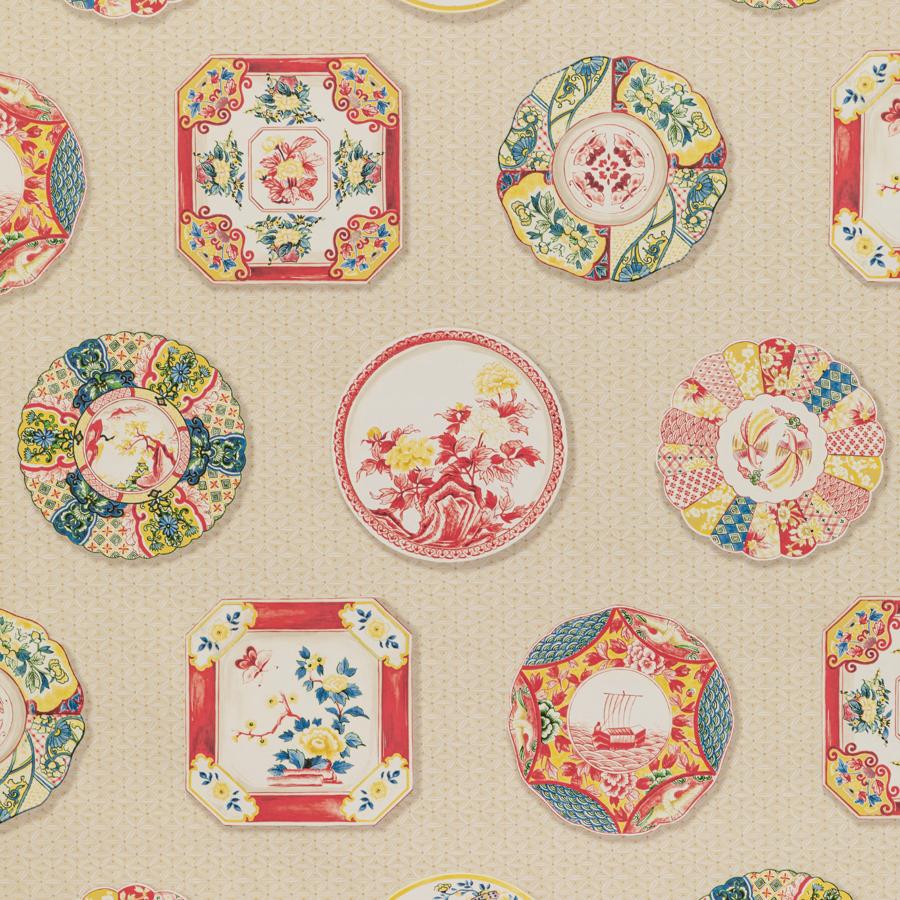 Sample P8020115.194.0 Bonchamp, Red by Brunschwig and Fils Wallpaper