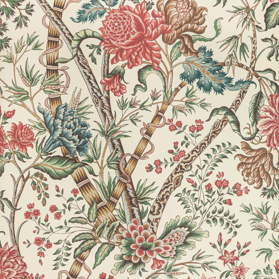 Sample P8022100.1913.0 Luberon, Red/Teal by Brunschwig and Fils Wallpaper