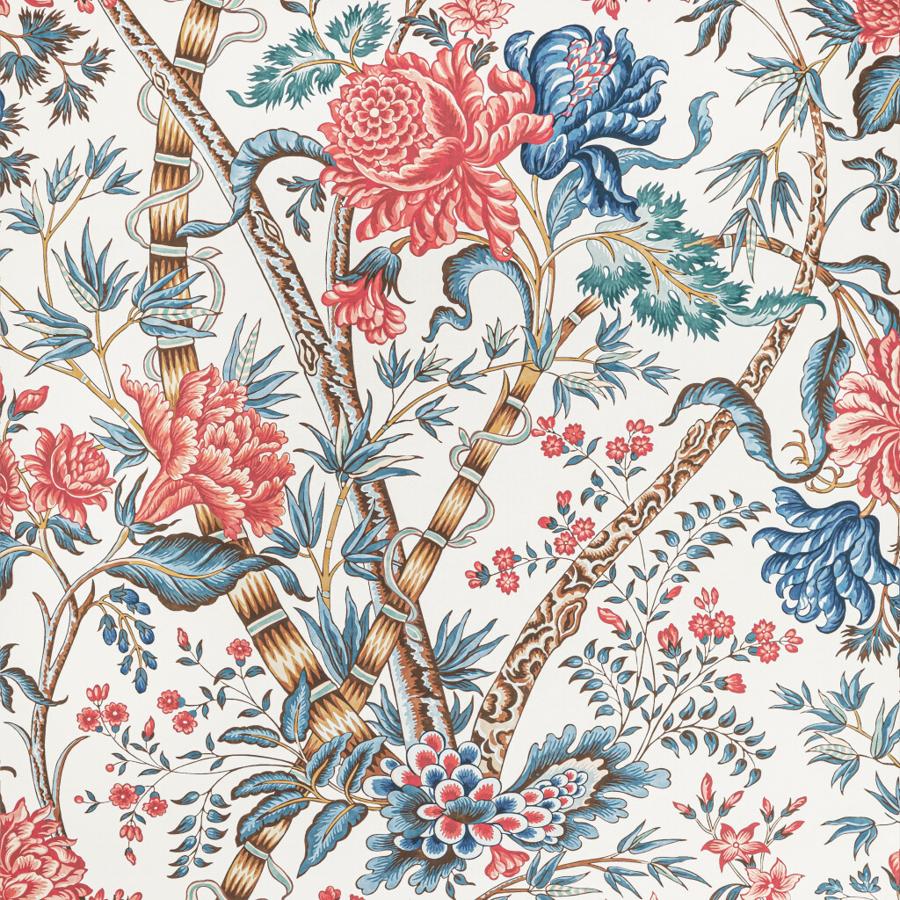 Save P8022100.195 Luberon Red/Blue Botanical & Floral by Brunschwig & Fils Wallpaper