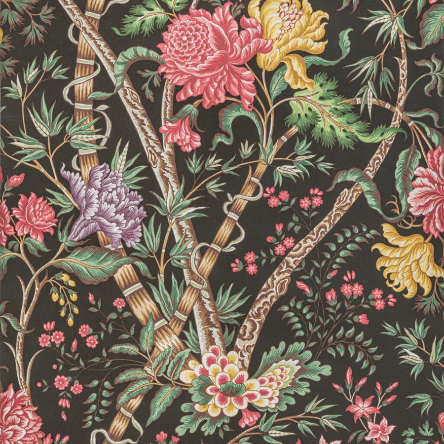 Order P8022100.819 Luberon Noir/Multi Botanical & Floral by Brunschwig & Fils Wallpaper