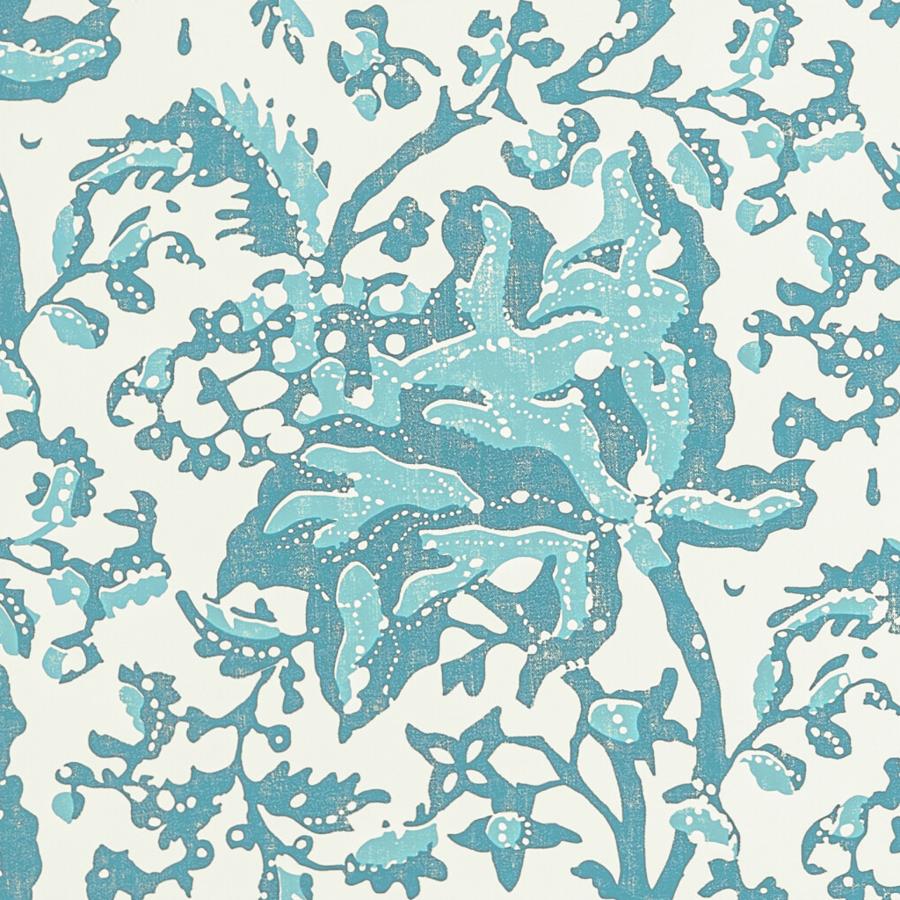View P8022102.1313 Weymouth Aqua Botanical & Floral by Brunschwig & Fils Wallpaper