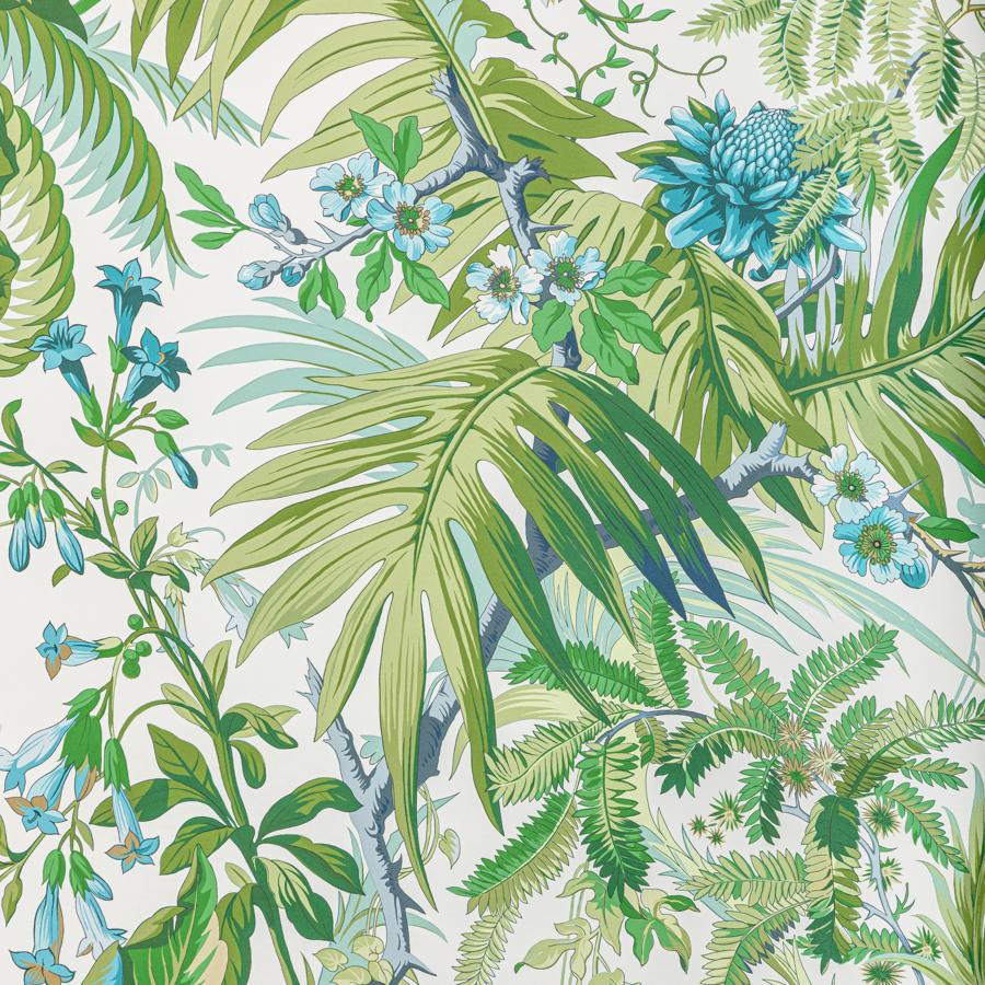 Sample - P8022111.153.0 | Majorelle, Green Tropical - Brunschwig & Fils Wallpaper