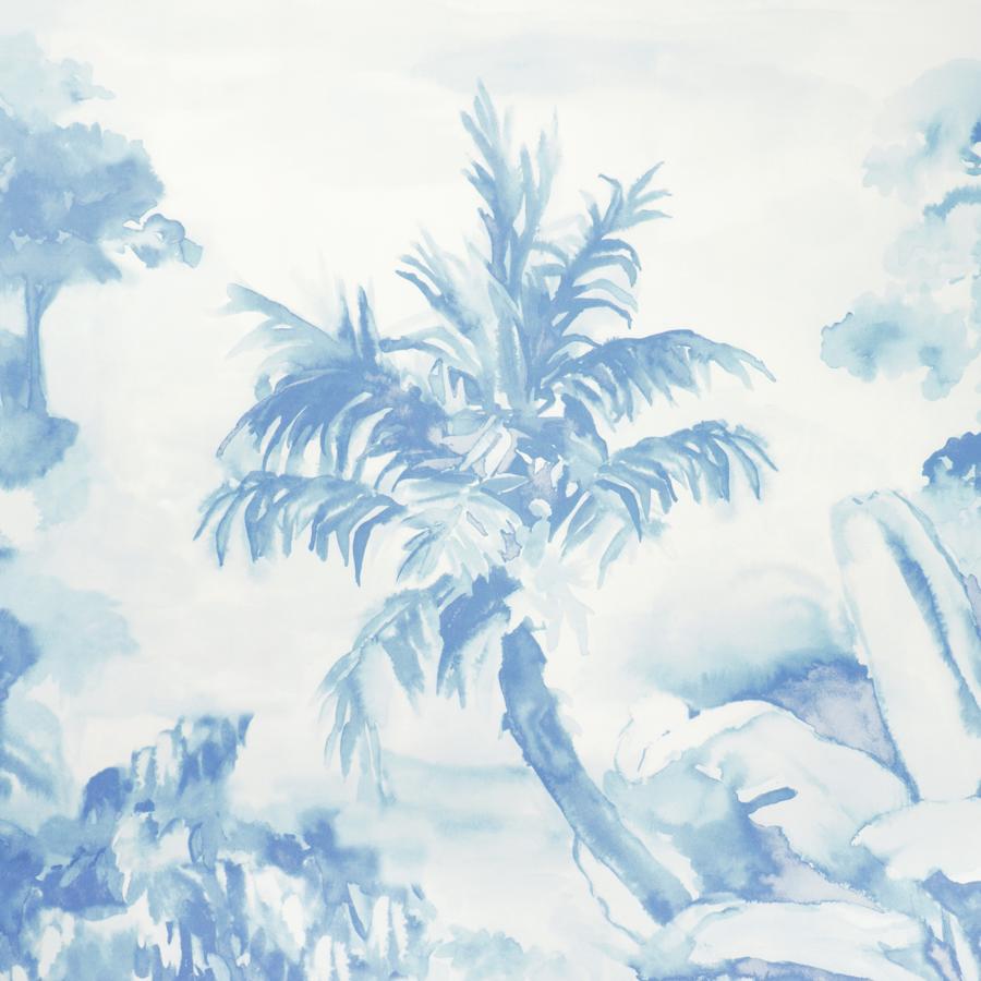 Sample - P8022112.5.0 | Nouvelle, Blue Toile - Brunschwig & Fils Wallpaper