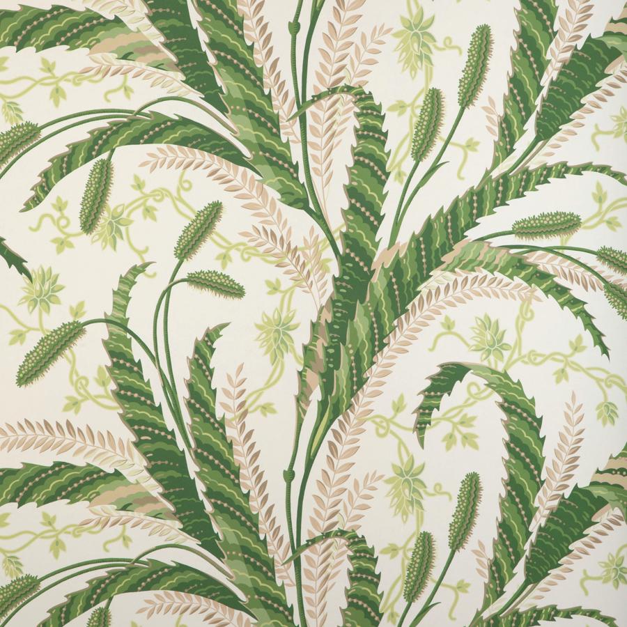 Sample - P8023101.3.0 | Vernay, Green Botanical - Brunschwig & Fils Wallpaper