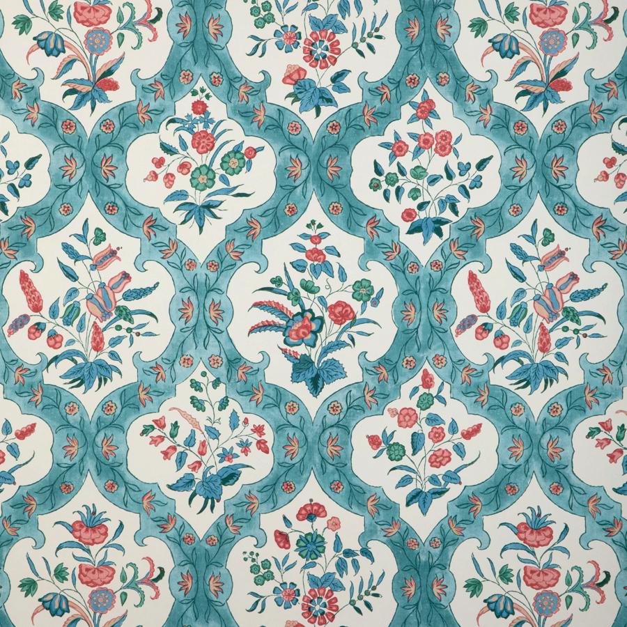 Sample - P8023102.353.0 | Ventoux, Blue Floral - Brunschwig & Fils Wallpaper