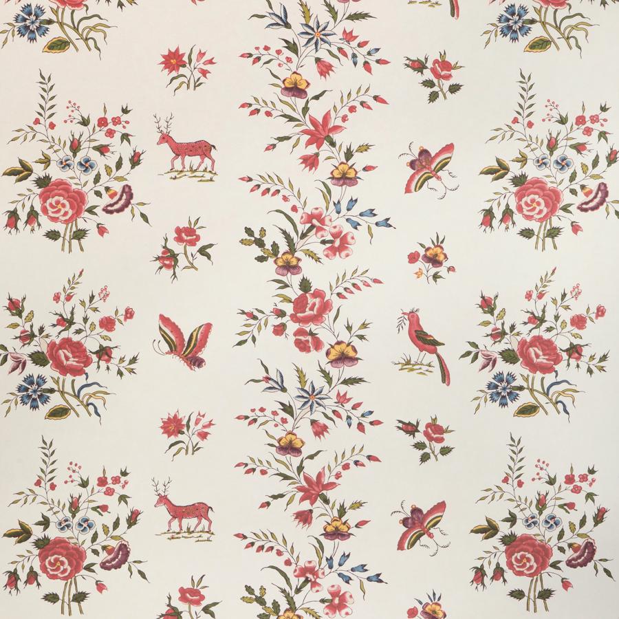 Sample - P8023103.319.0 | Aurel, Red Animals - Brunschwig & Fils Wallpaper
