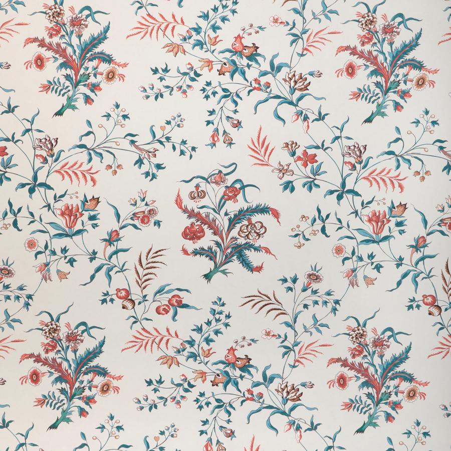 Sample - P8023105.517.0 | Chancay, Red Botanical - Brunschwig & Fils Wallpaper
