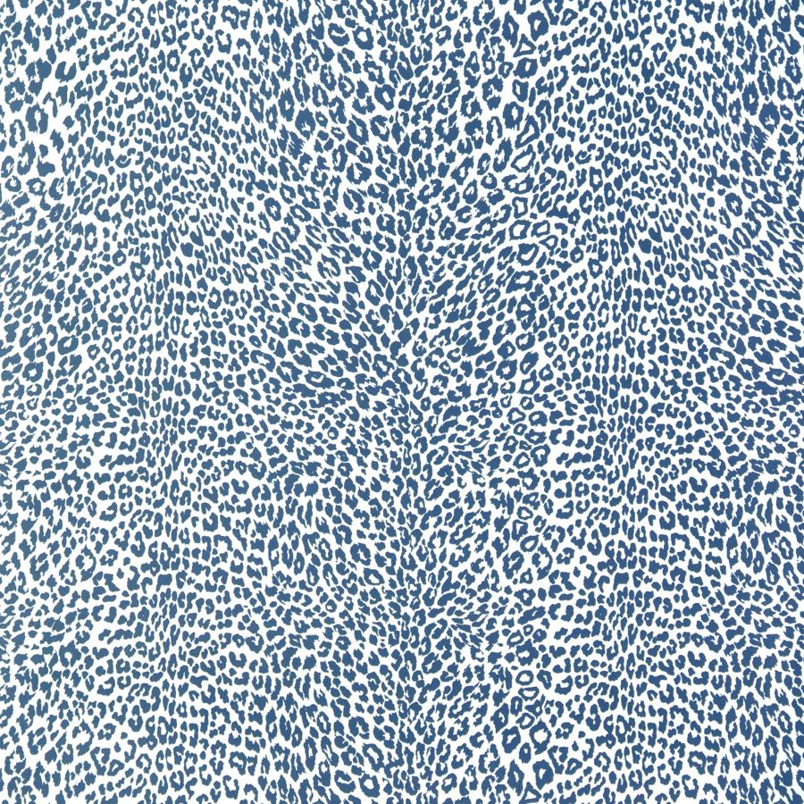 Sample - P8023107.5.0 | Petit Leopard, Blue Animals - Brunschwig & Fils Wallpaper