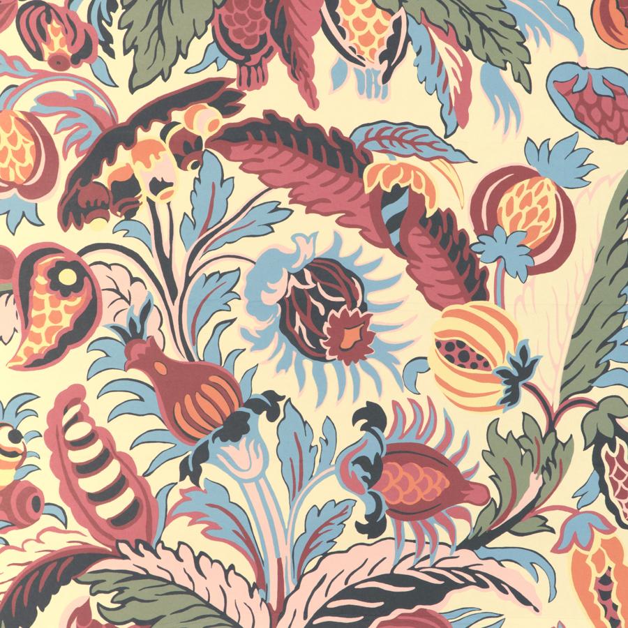 Sample - P8023108.1617.0 | Villars, Orange Botanical - Brunschwig & Fils Wallpaper