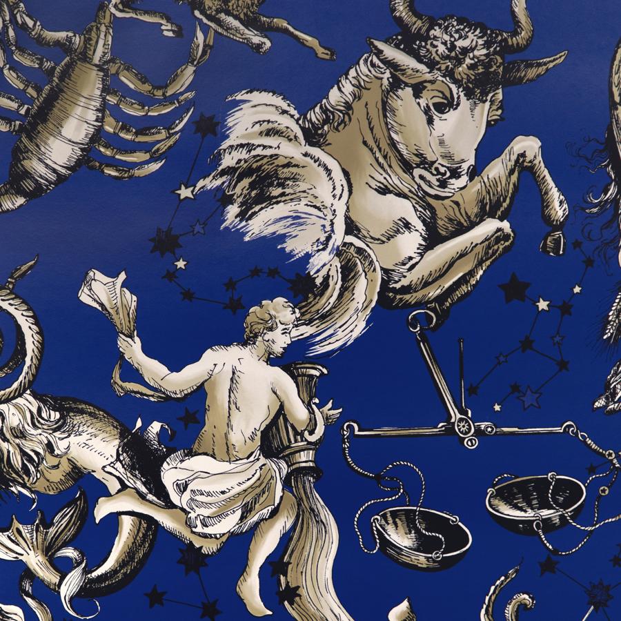 Sample - P8023110-5 | Cosmique, Blue Novelty - Brunschwig & Fils Wallpaper - P8023110.5.0