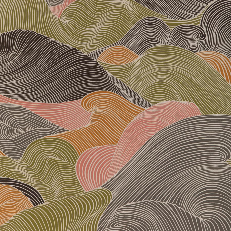 Sample - P8023111-1711 | Tourbillon, Multi Color Modern - Brunschwig & Fils Wallpaper - P8023111.1711.0