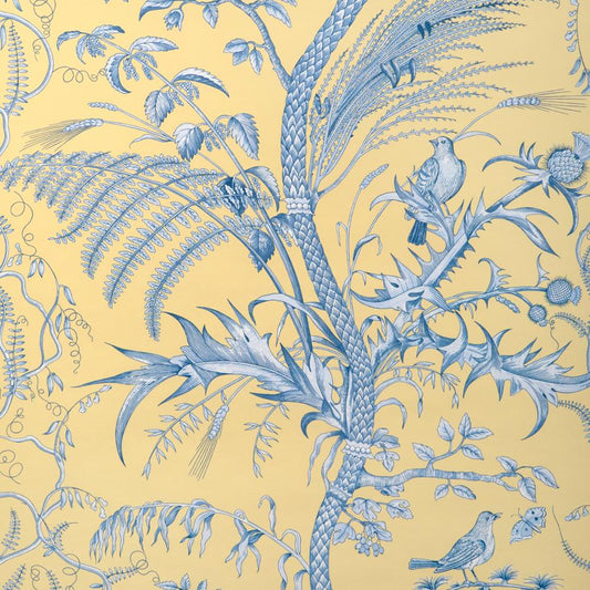 Purchase P8024101-415 Bird And Thistle Ii, Sun Toile - Brunschwig & Fils Wallpaper - P8024101.415.0