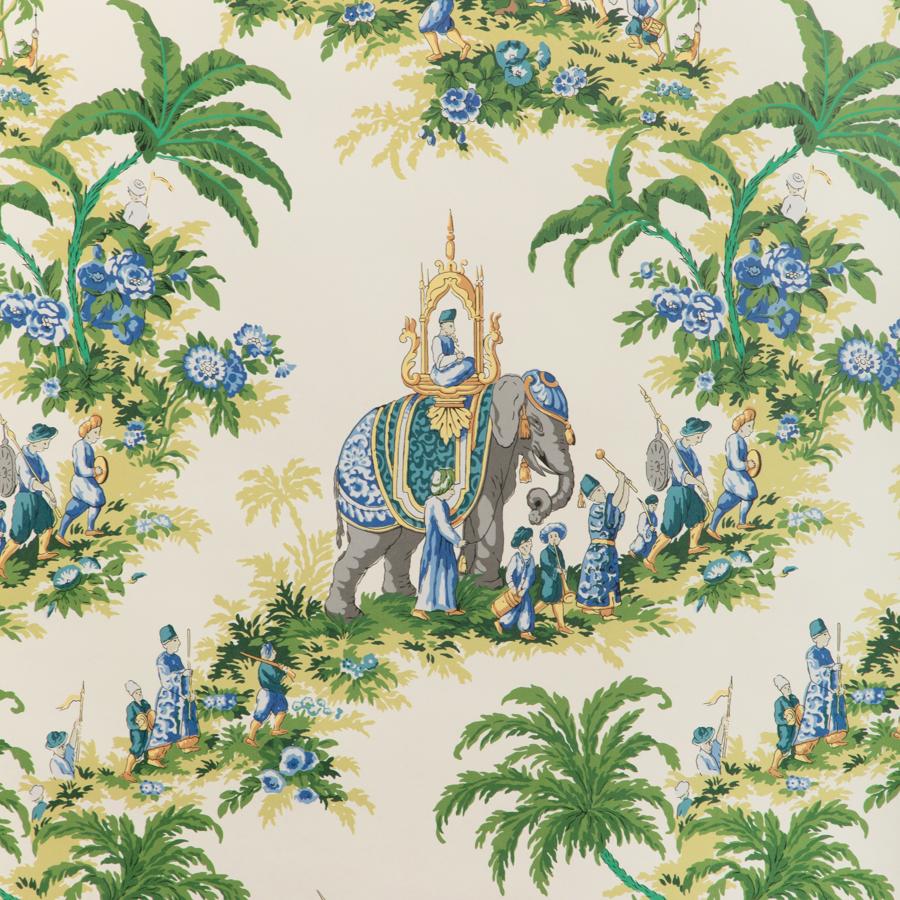 Sample - P8024103-315 | Beauport Promenade, Green Global - Brunschwig & Fils Wallpaper - P8024103.315.0