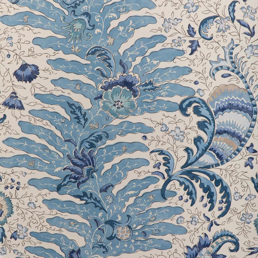 Sample - P8024104-155 | Riviere, Blue Botanical - Brunschwig & Fils Wallpaper - P8024104.155.0