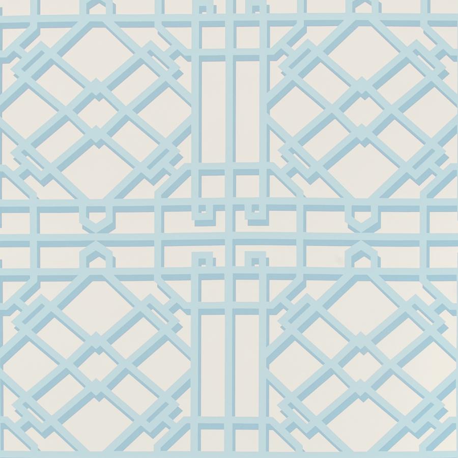 Sample - P8024109-113 | Pavilion Trellis, Blue Trellis - Brunschwig & Fils Wallpaper - P8024109.113.0