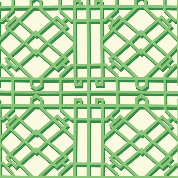 Sample - P8024109-33 | Pavilion Trellis, Green Trellis - Brunschwig & Fils Wallpaper - P8024109.33.0
