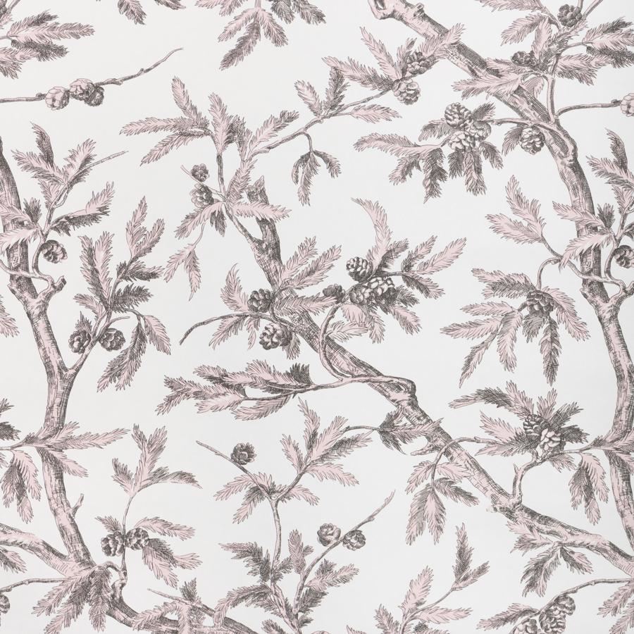 Purchase P8025100-17 Branches De Pin Wc, Pink Botanical - Brunschwig & Fils Wallpaper - P8025100.17.0
