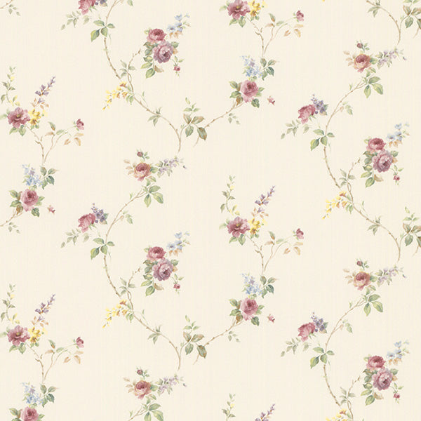 Purchase Pr33809 | Floral Prints 2, Beige Floral - Norwall Wallpaper