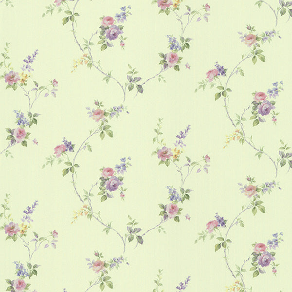 Purchase Pr33810 | Floral Prints 2, Green Floral - Norwall Wallpaper