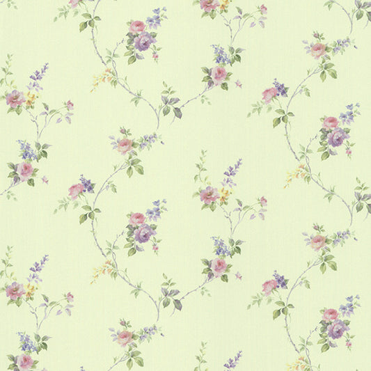 Purchase Pr33810 | Floral Prints 2, Green Floral - Norwall Wallpaper
