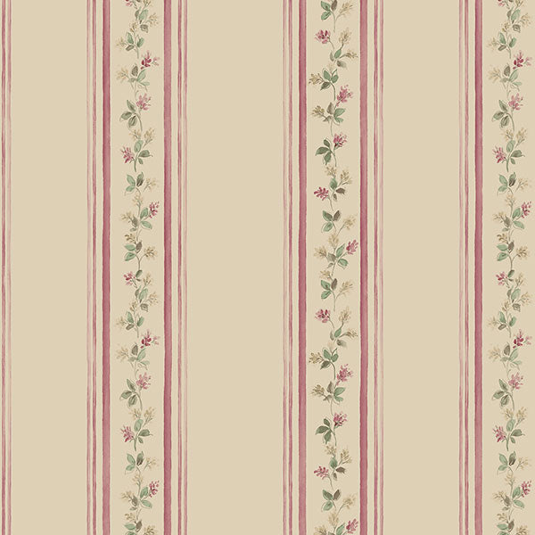 Purchase Pr33869 | Floral Prints 2, Brown Stripes - Norwall Wallpaper