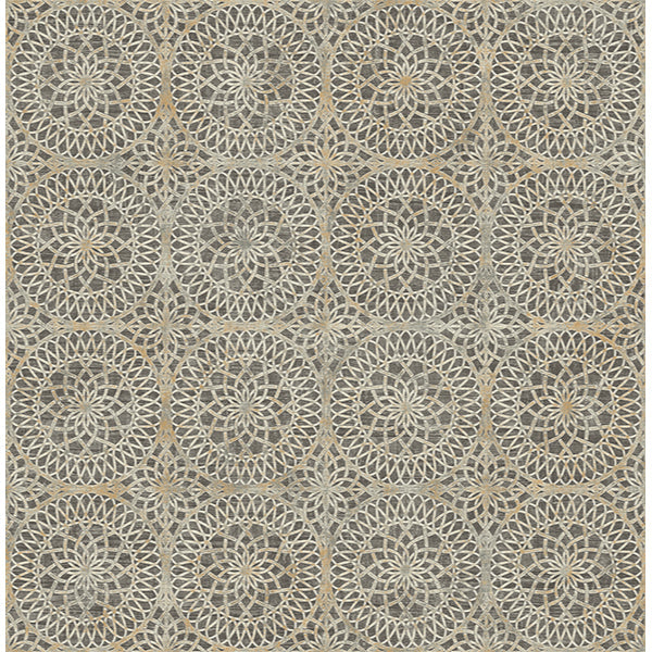 Purchase PS40806 Palm Springs, Twist Brown Medallion by Kenneth James Wallpaper