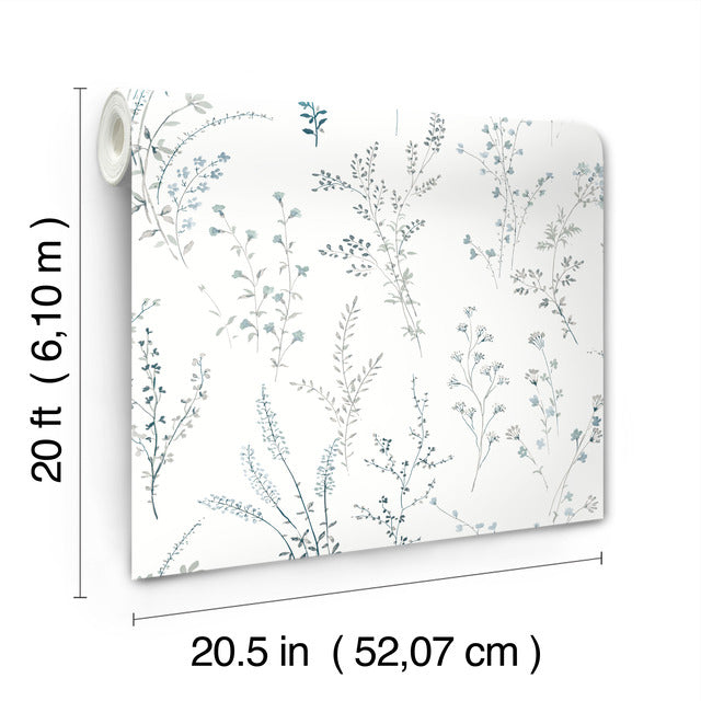 Purchase Psw1523Rl | Watercolor Botanicals, Wildflower Sprigs Peel & Stick - York Wallpaper