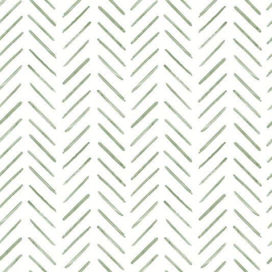 Purchase Psw1528Rl | Watercolor Botanicals, Painted Herringbone Peel & Stick - York Wallpaper