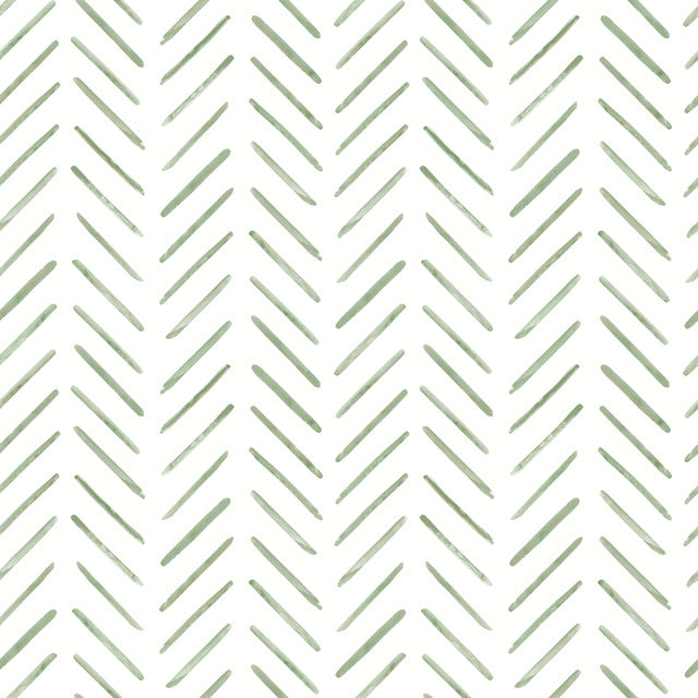 Purchase Psw1528Rl | Watercolor Botanicals, Painted Herringbone Peel & Stick - York Wallpaper