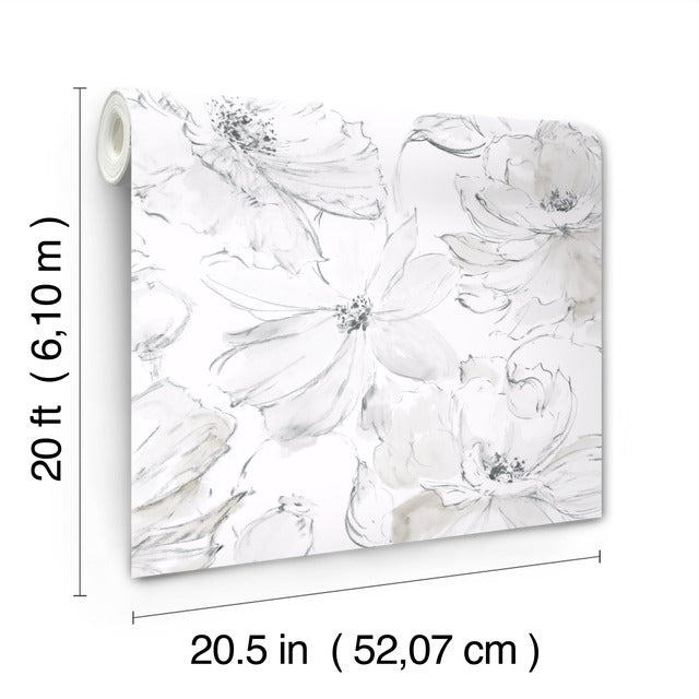 Purchase Psw1530Rl | Watercolor Botanicals, Floral Dreams Peel & Stick - York Wallpaper