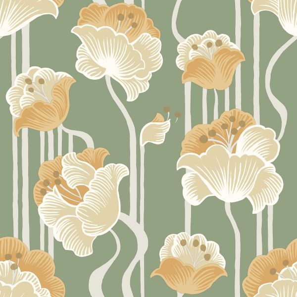 Purchase Psw1570Rl | Mirth Studios, Shirley Deco Floral - York Wallpaper