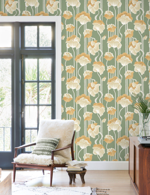 Purchase Psw1570Rl | Mirth Studios, Shirley Deco Floral - York Wallpaper