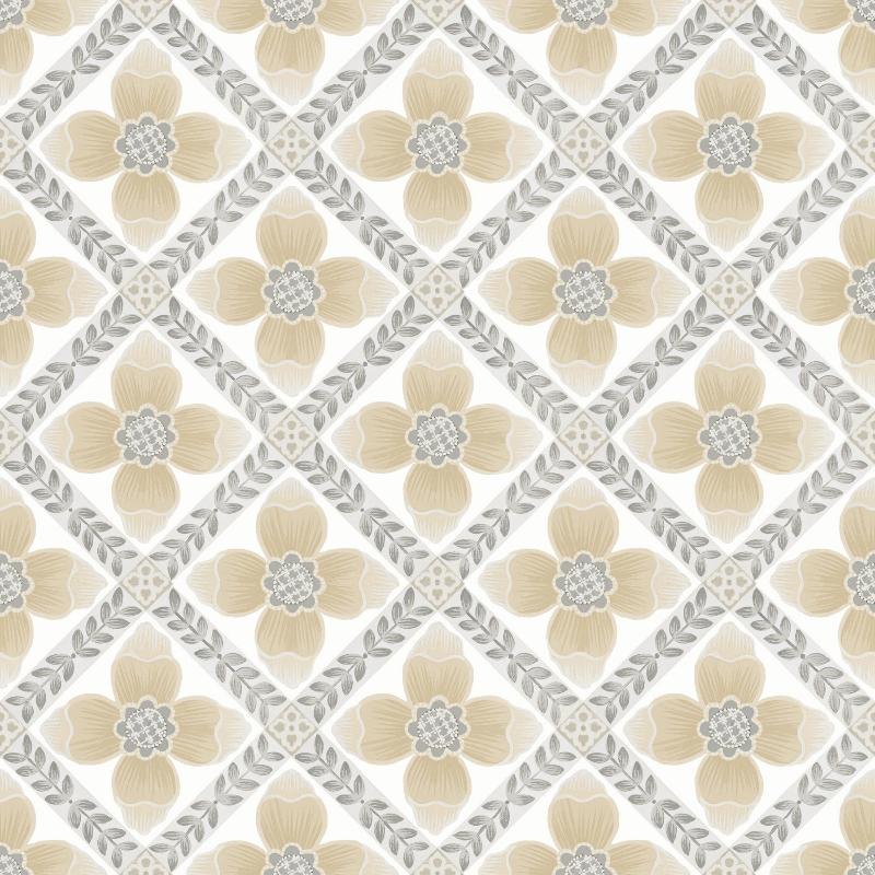 Psw1586Rl | Mirth Studios, Mimi Quilted Floral - York Wallpaper