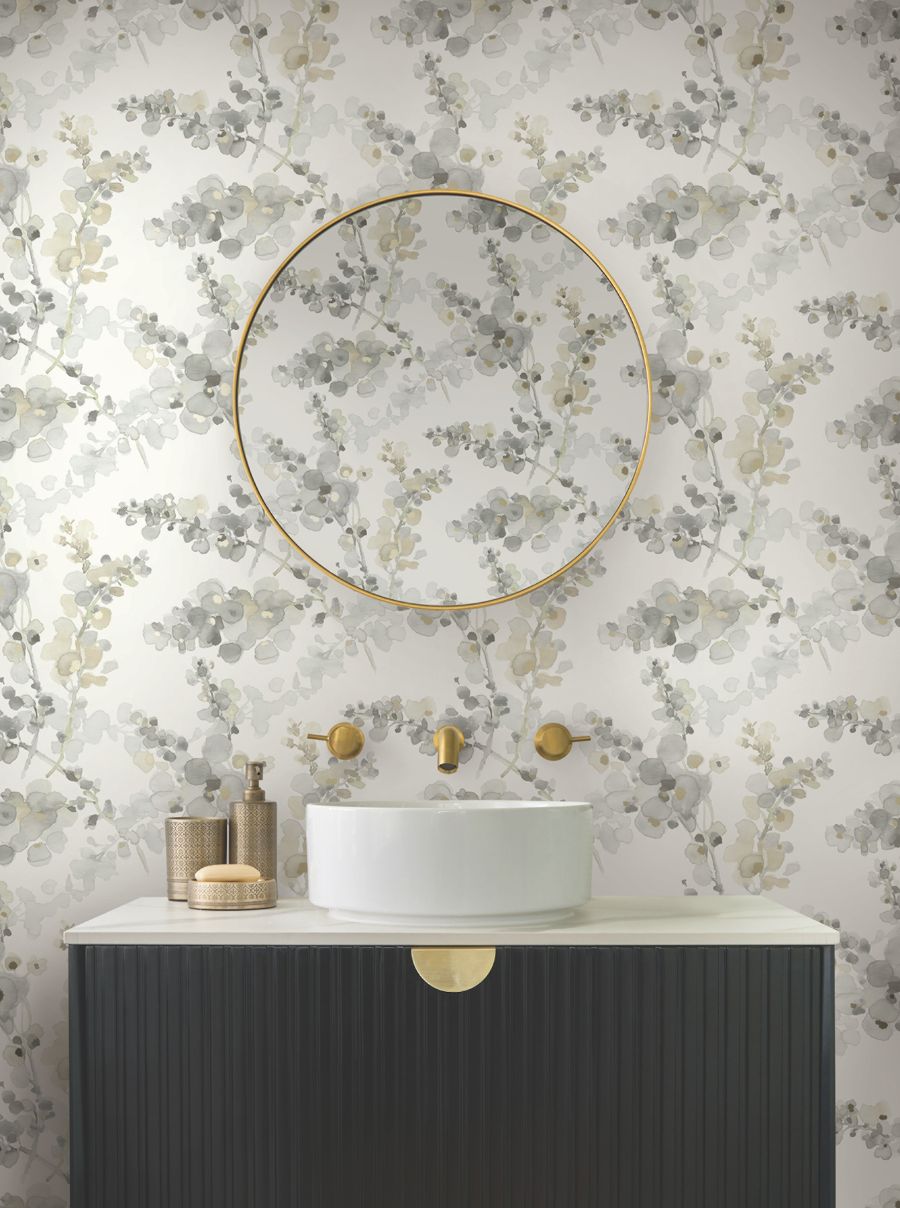 Purchase Psw1600Rl | Simply Candice, Blossom Fling Steel Peel & Stick - Candice Olson Wallpaper