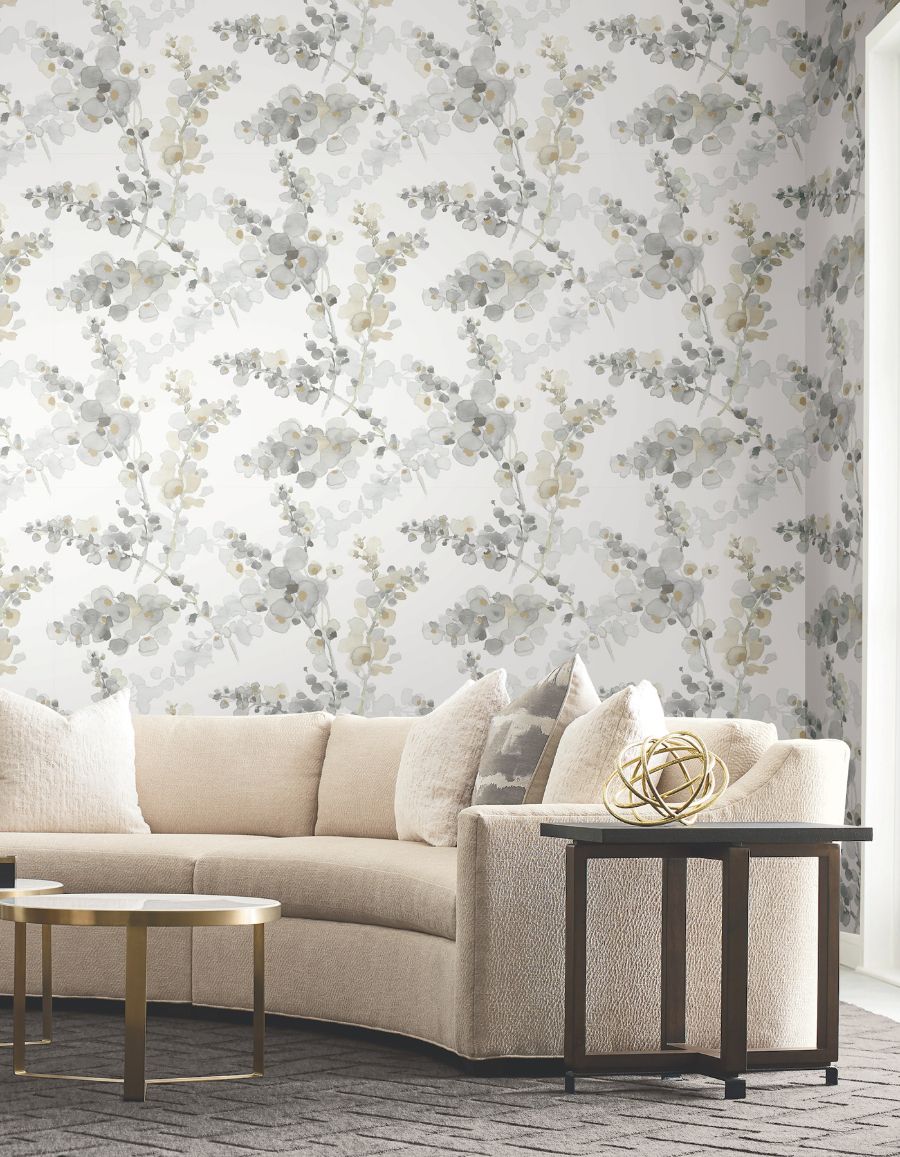 Purchase Psw1600Rl | Simply Candice, Blossom Fling Steel Peel & Stick - Candice Olson Wallpaper