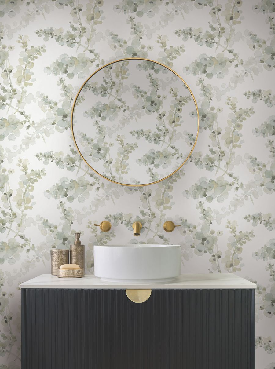 Purchase Psw1601Rl | Simply Candice, Blossom Fling Mineral Green Peel & Stick - Candice Olson Wallpaper