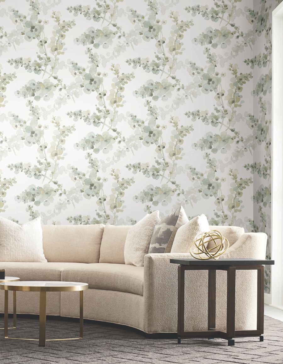 Purchase Psw1601Rl | Simply Candice, Blossom Fling Mineral Green Peel & Stick - Candice Olson Wallpaper