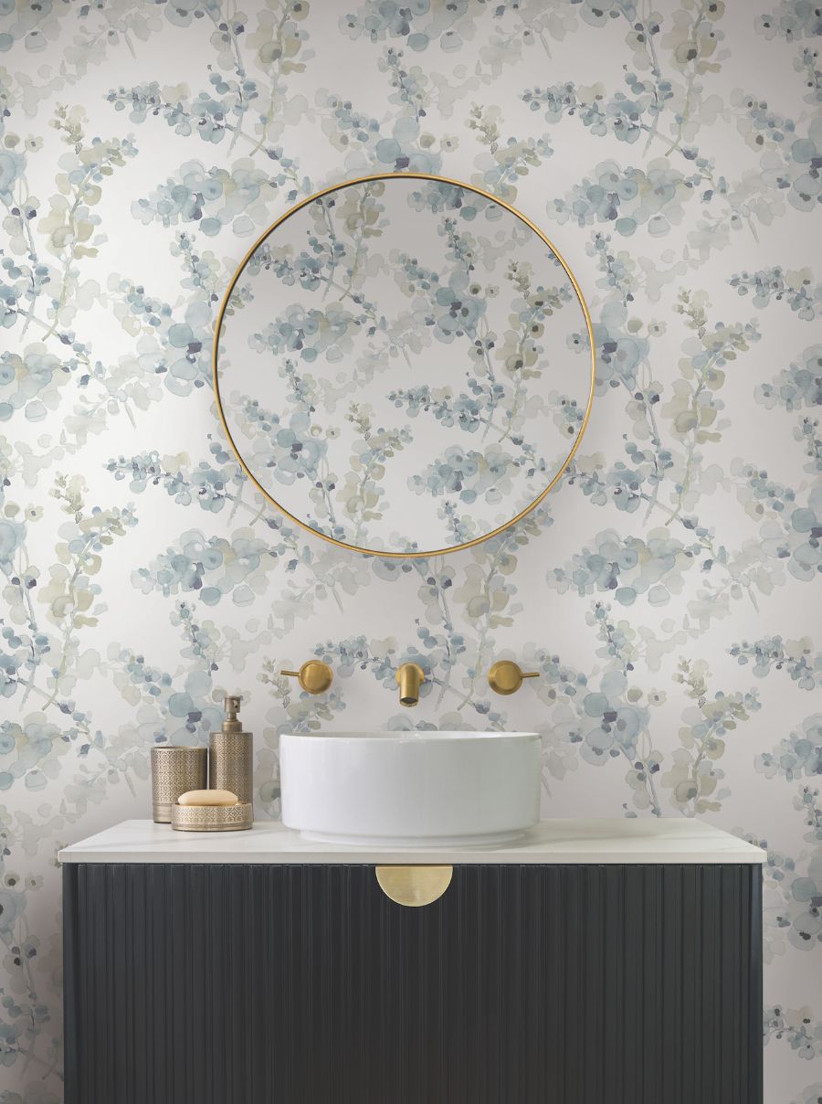 Purchase Psw1602Rl | Simply Candice, Blossom Fling Blue Peel & Stick - Candice Olson Wallpaper