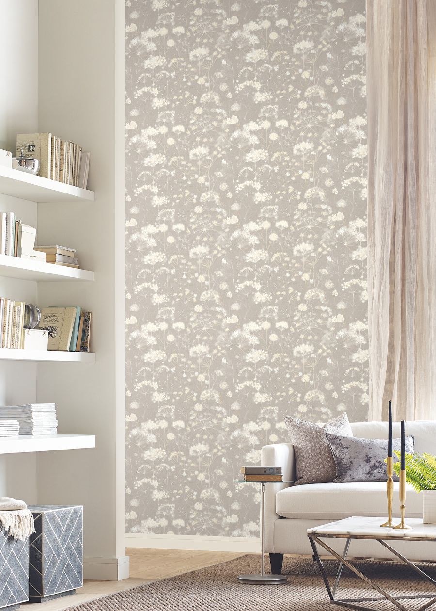 Purchase Psw1605Rl | Simply Candice, Botanical Fantasy Soft Taupe Peel & Stick - Candice Olson Wallpaper