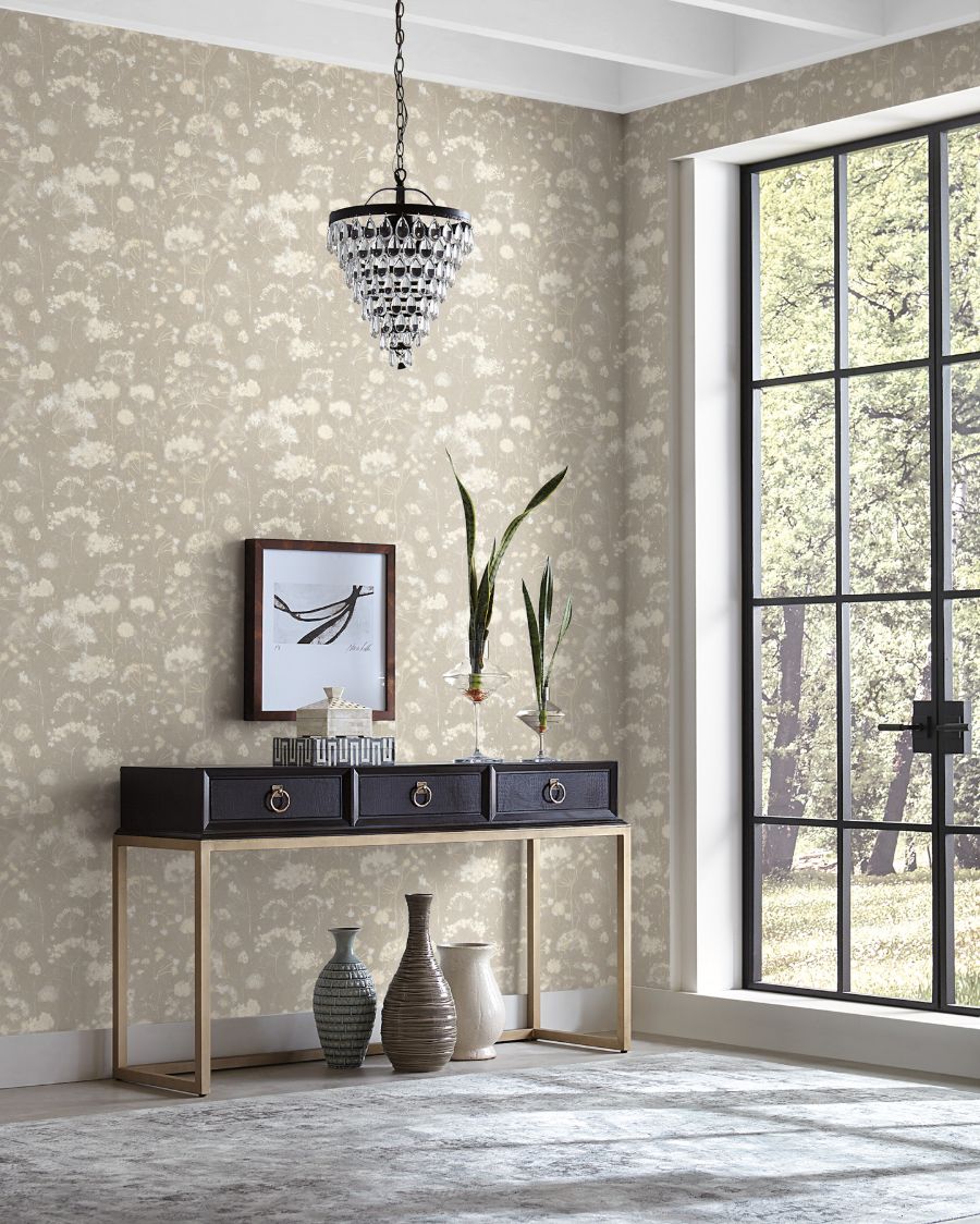 Purchase Psw1605Rl | Simply Candice, Botanical Fantasy Soft Taupe Peel & Stick - Candice Olson Wallpaper