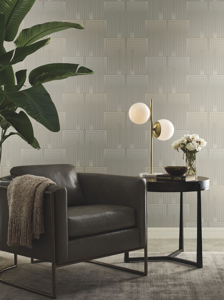 Purchase Psw1606Rl | Simply Candice, Vanishing Taupe & Pearl Peel & Stick - Candice Olson Wallpaper
