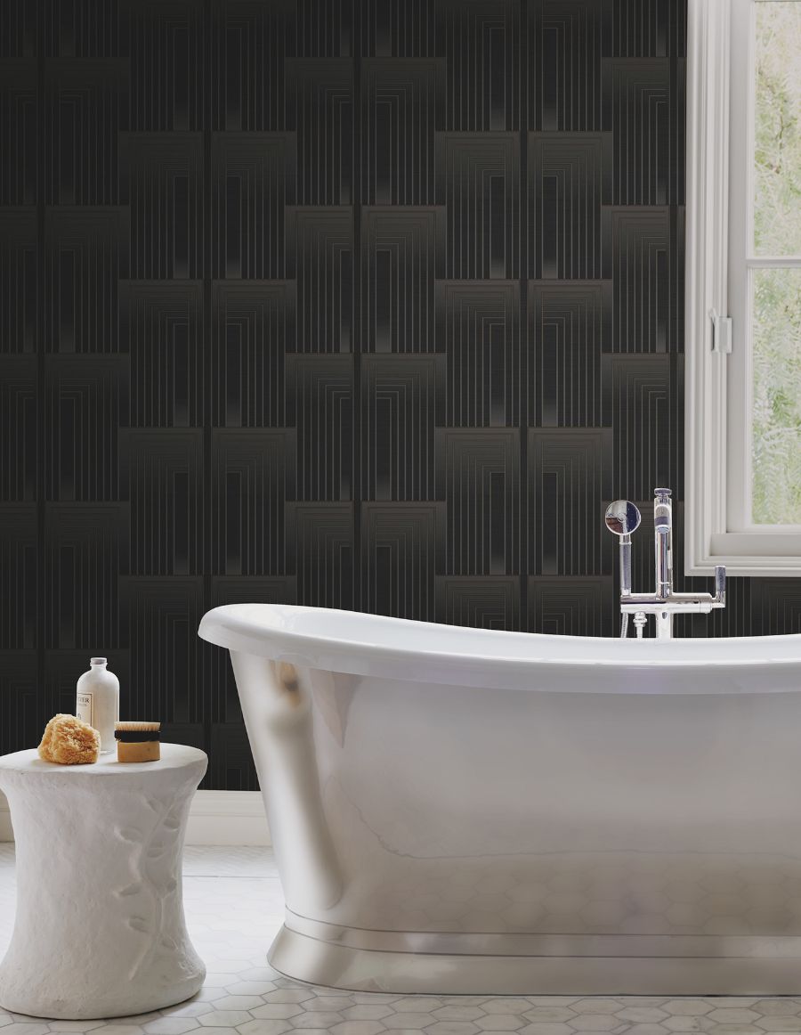 Purchase Psw1607Rl | Simply Candice, Vanishing Black & Copper Peel & Stick - Candice Olson Wallpaper