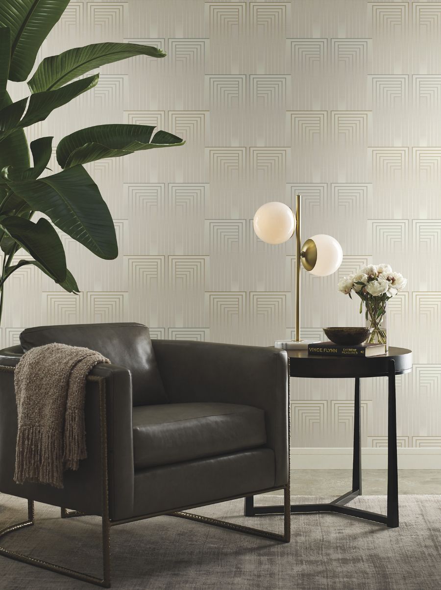 Purchase Psw1608Rl | Simply Candice, Vanishing Silver & Gold Peel & Stick - Candice Olson Wallpaper