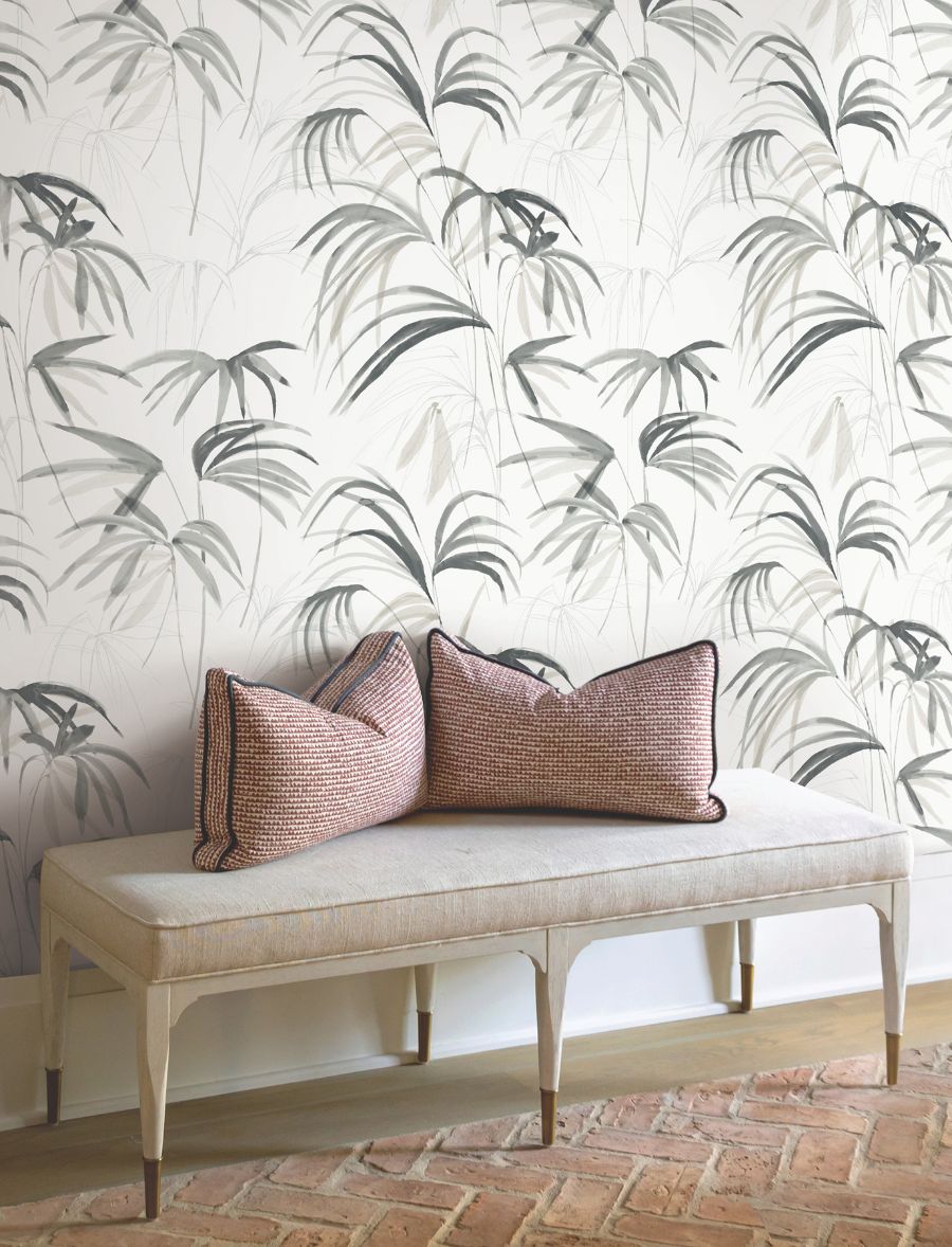 Purchase Psw1611Rl | Simply Candice, Inky Palms Black Peel & Stick - Candice Olson Wallpaper