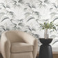 Purchase Psw1611Rl | Simply Candice, Inky Palms Black Peel & Stick - Candice Olson Wallpaper