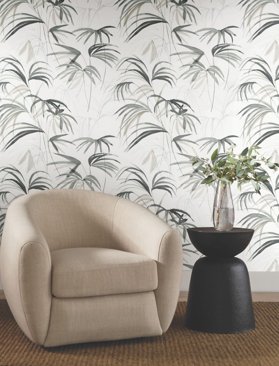 Purchase Psw1611Rl | Simply Candice, Inky Palms Black Peel & Stick - Candice Olson Wallpaper