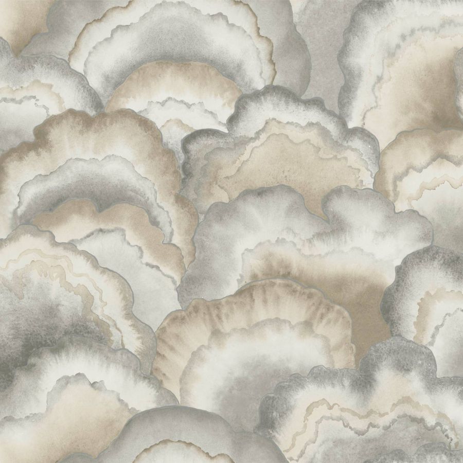 Purchase Psw1615Rl | Simply Candice, Abalone Fans Smokey Peel & Stick - Candice Olson Wallpaper